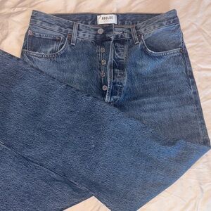 Agolde Women’s 90s Pinch Waist High Rise Dark Blue Straight Jeans